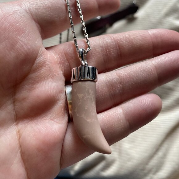 Jenny Bird Sabre Tooth Necklace Silver Chain - Picture 1 of 8